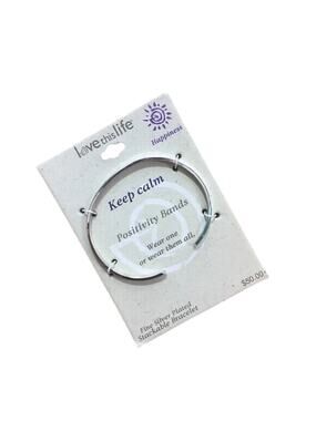David Culiner 'Love This Life' Keep Calm Cuff Bracelet Silver Plated